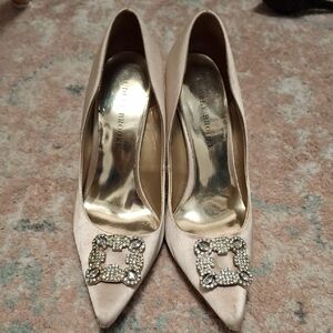 Manolo Blahnik-Inspired Blush Heels Embeleshed Buckle